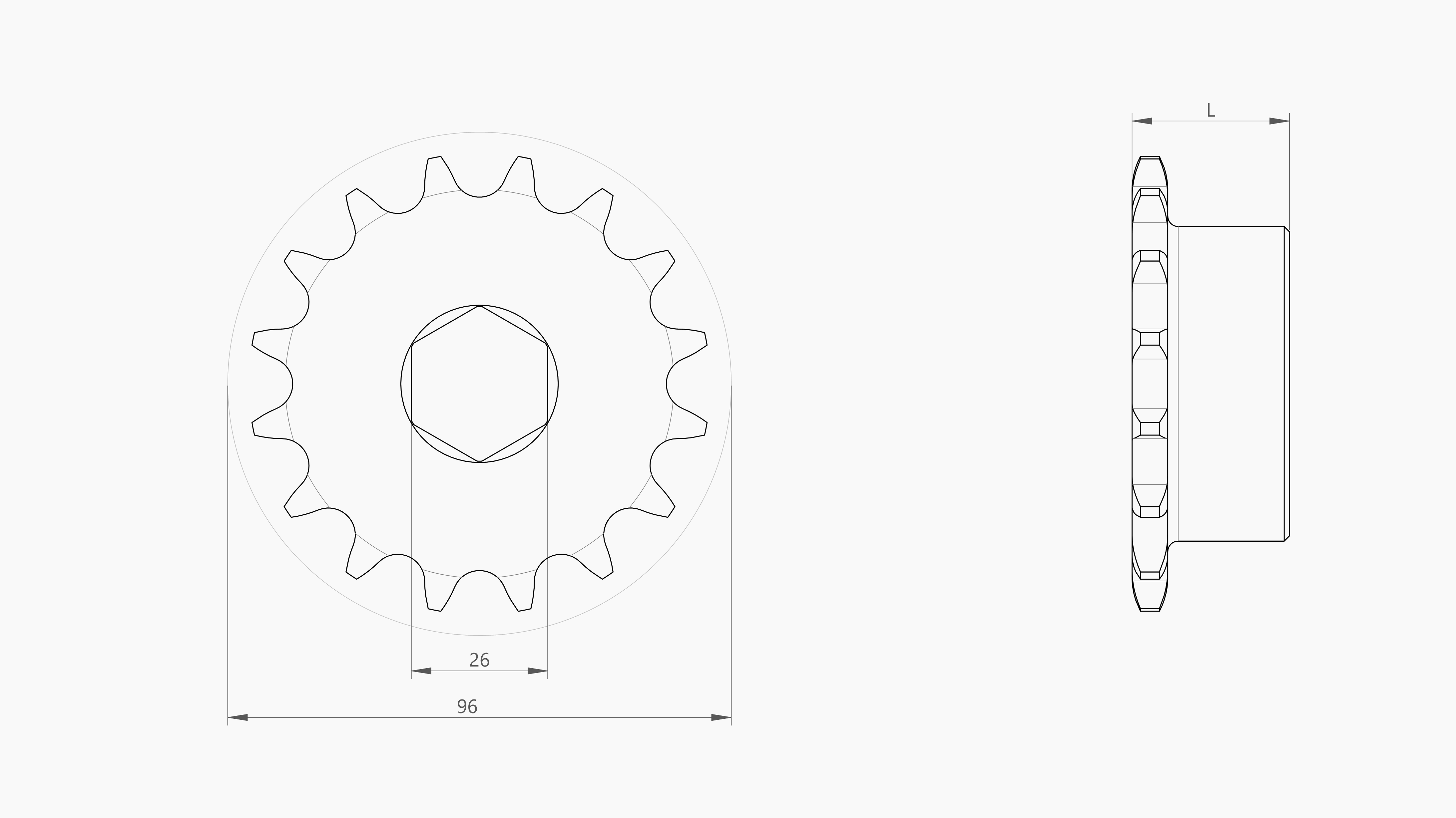 chain sprocket cad drawings
